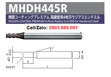 Dao phay radius NSTOOL MHDH445R-4xR0.5