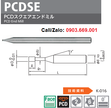 Dao phay kim cương PCD NSTOOL PCDSE-1