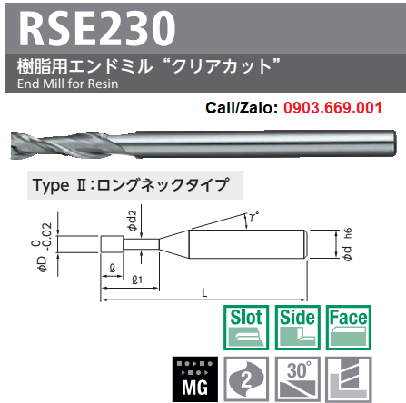 Dao phay chuyên nhựa NSTOOL RSE230-3 (Type II)