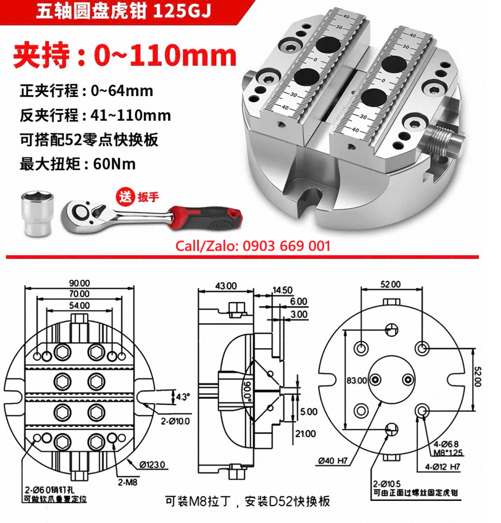 Etô Kẹp Tự Định Tâm CNC 5 Trục 