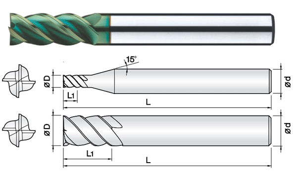 Dao phay 4JJHE cho thép cứng JJTool